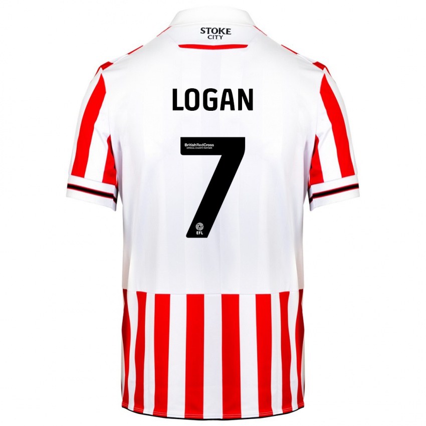 Hombre Camiseta Heidi Logan #7 Rojo Blanco 1ª Equipación 2023/24 La Camisa Argentina