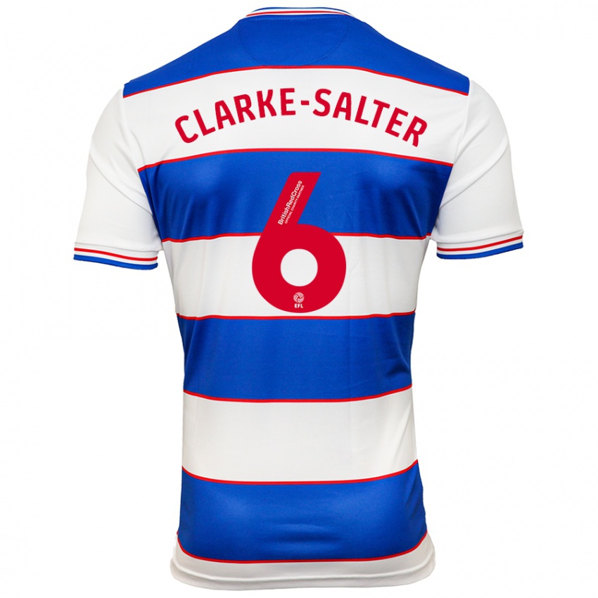 Hombre Camiseta Jake Clarke-Salter #6 Blanco Azul 1ª Equipación 2023/24 La Camisa Argentina