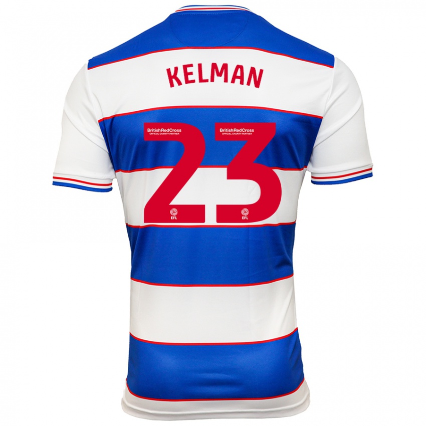 Hombre Camiseta Charlie Kelman #23 Blanco Azul 1ª Equipación 2023/24 La Camisa Argentina