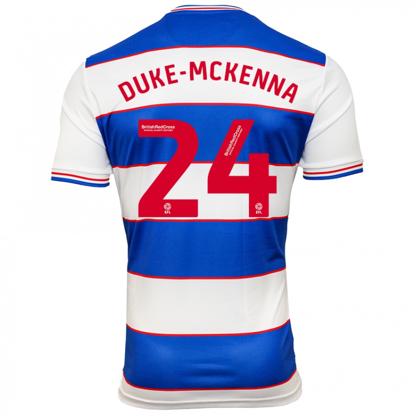 Hombre Camiseta Stephen Duke-Mckenna #24 Blanco Azul 1ª Equipación 2023/24 La Camisa Argentina