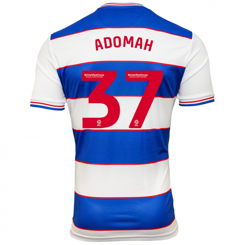 Hombre Camiseta Albert Adomah #37 Blanco Azul 1ª Equipación 2023/24 La Camisa Argentina