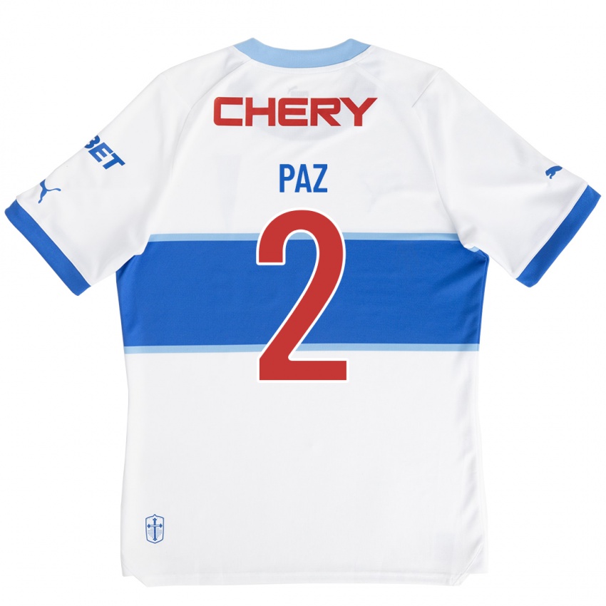 Hombre Camiseta Nehuen Paz #2 Blanco 1ª Equipación 2023/24 La Camisa Argentina