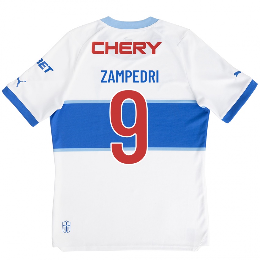 Hombre Camiseta Fernando Zampedri #9 Blanco 1ª Equipación 2023/24 La Camisa Argentina