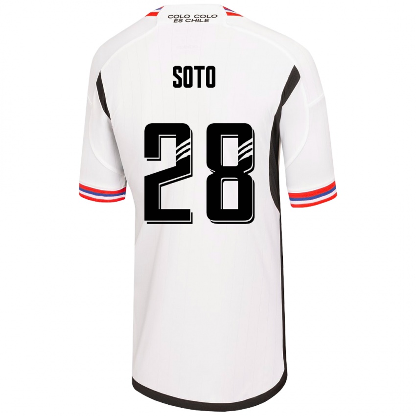 Hombre Camiseta Lucas Soto #28 Blanco 1ª Equipación 2023/24 La Camisa Argentina