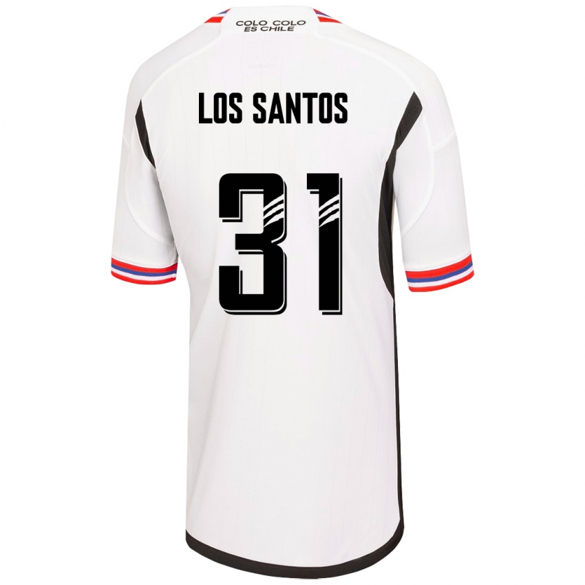 Hombre Camiseta Matías De Los Santos #31 Blanco 1ª Equipación 2023/24 La Camisa Argentina