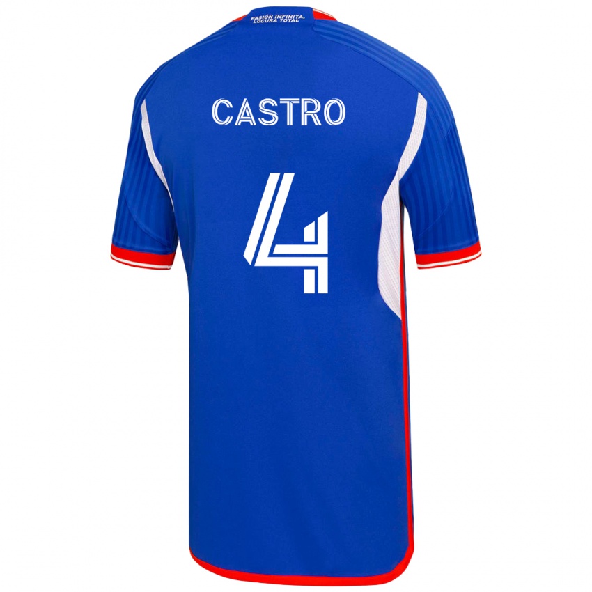 Hombre Camiseta José Ignacio Castro #4 Azul 1ª Equipación 2023/24 La Camisa Argentina
