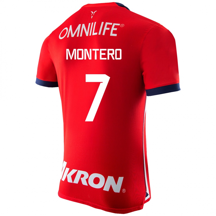 Hombre Camiseta Casandra Montero #7 Rojo 1ª Equipación 2023/24 La Camisa Argentina