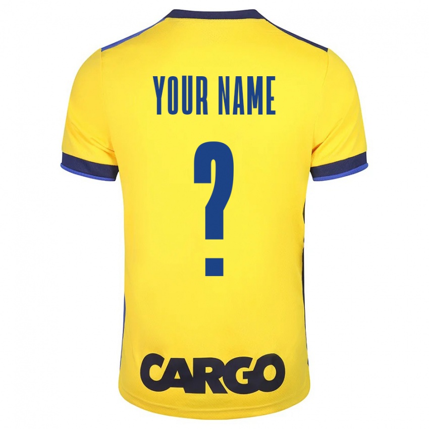 Hombre Camiseta Su Nombre #0 Amarillo 1ª Equipación 2023/24 La Camisa Argentina