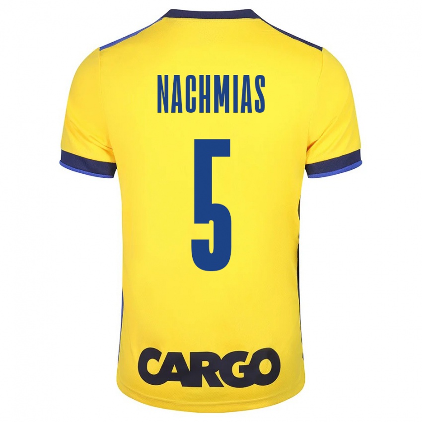 Hombre Camiseta Idan Nachmias #5 Amarillo 1ª Equipación 2023/24 La Camisa Argentina