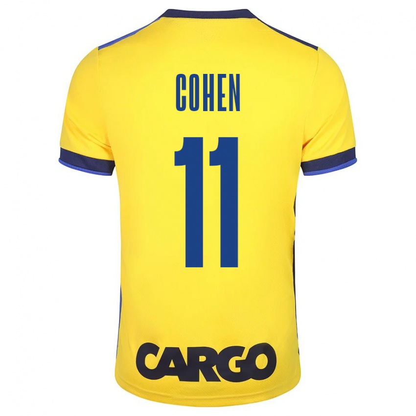 Hombre Camiseta Yonatan Cohen #11 Amarillo 1ª Equipación 2023/24 La Camisa Argentina