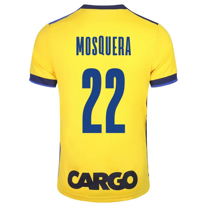 Hombre Camiseta Orlando Mosquera #22 Amarillo 1ª Equipación 2023/24 La Camisa Argentina