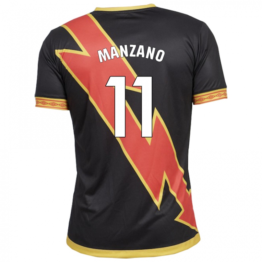 Hombre Camiseta Sergio Manzano #11 Negro 2ª Equipación 2023/24 La Camisa Argentina