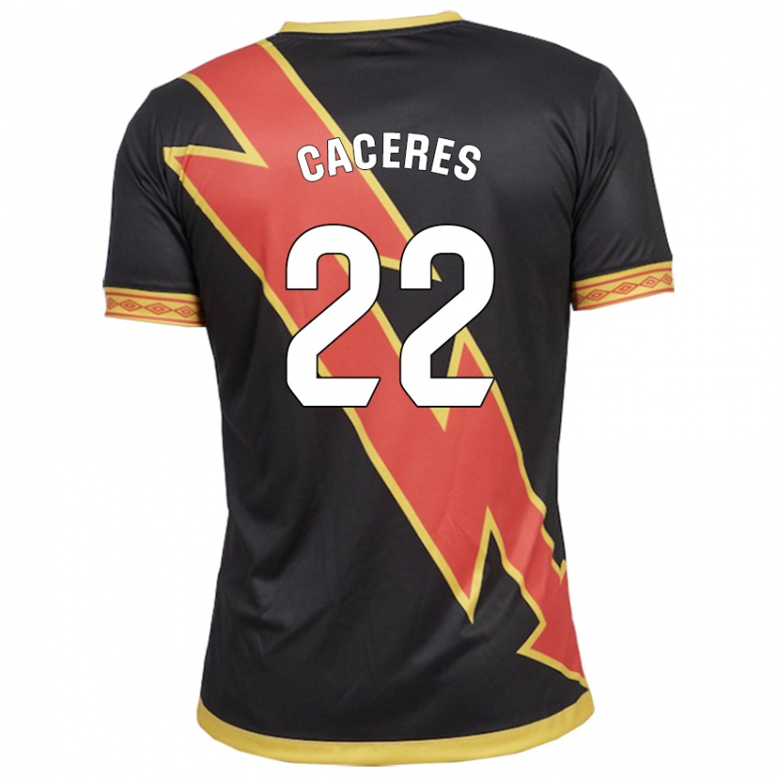 Hombre Camiseta Daniel Cáceres #22 Negro 2ª Equipación 2023/24 La Camisa Argentina