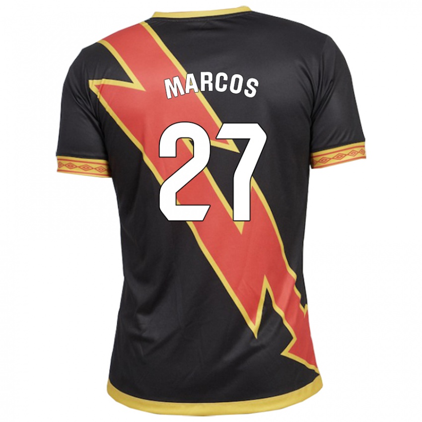 Hombre Camiseta Álvaro Marcos #27 Negro 2ª Equipación 2023/24 La Camisa Argentina