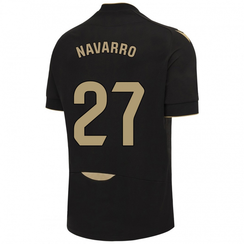 Hombre Camiseta Robert Navarro #27 Negro 2ª Equipación 2023/24 La Camisa Argentina