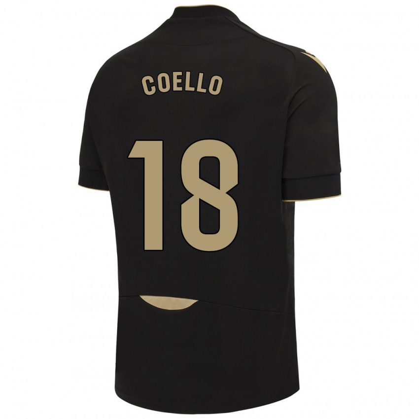 Hombre Camiseta María Del Carmen Coello Vidal #18 Negro 2ª Equipación 2023/24 La Camisa Argentina