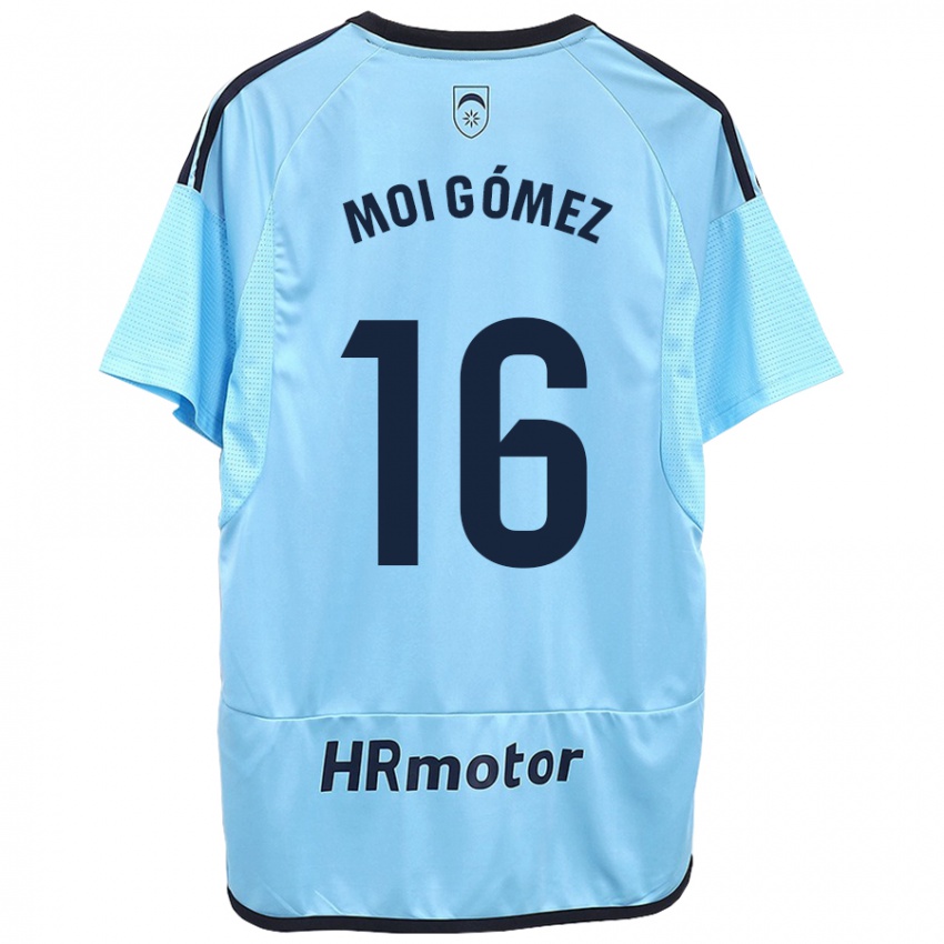 Hombre Camiseta Moi Gomez #16 Azul 2ª Equipación 2023/24 La Camisa Argentina