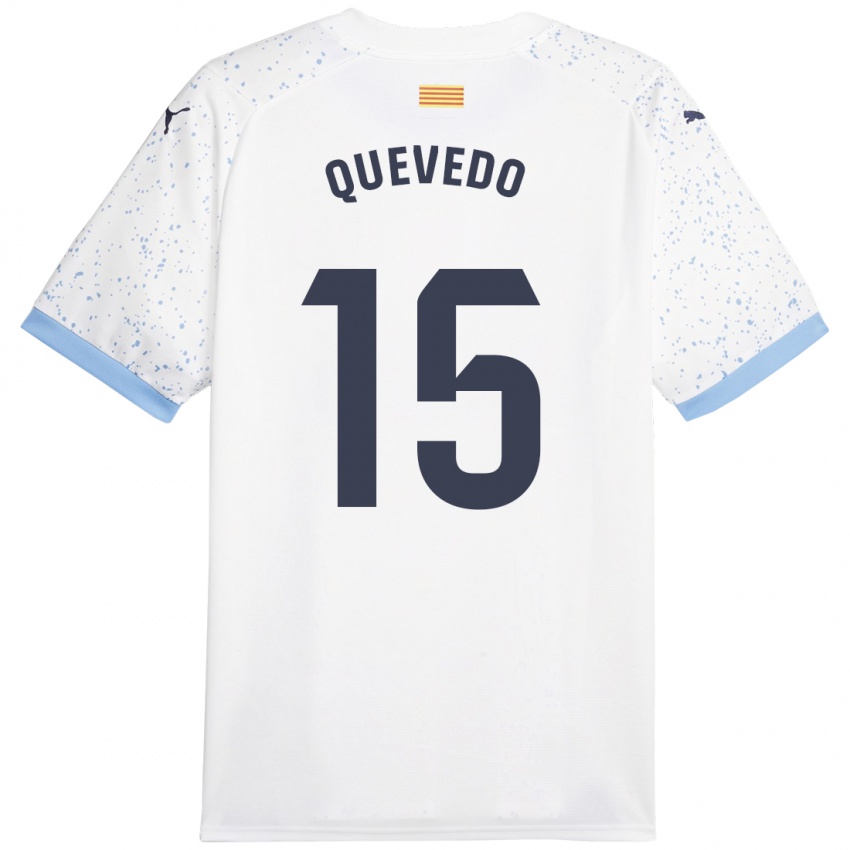 Hombre Camiseta Erik Quevedo #15 Blanco 2ª Equipación 2023/24 La Camisa Argentina