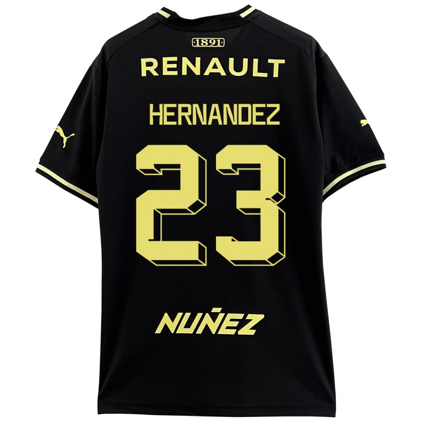 Hombre Camiseta Abel Hernandez #23 Negro 2ª Equipación 2023/24 La Camisa Argentina