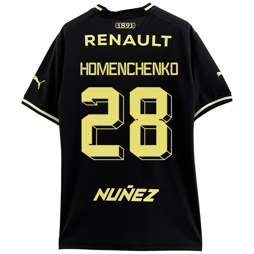 Hombre Camiseta Santiago Homenchenko #28 Negro 2ª Equipación 2023/24 La Camisa Argentina