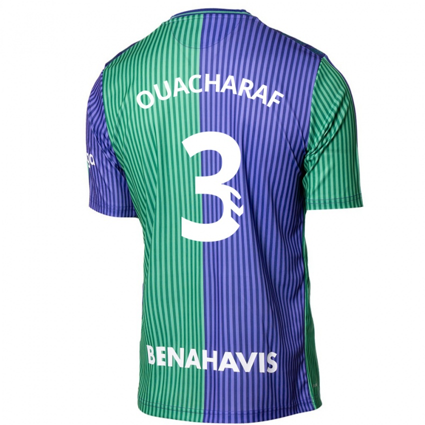 Hombre Camiseta Bilal Ouacharaf #3 Verde Azul 2ª Equipación 2023/24 La Camisa Argentina