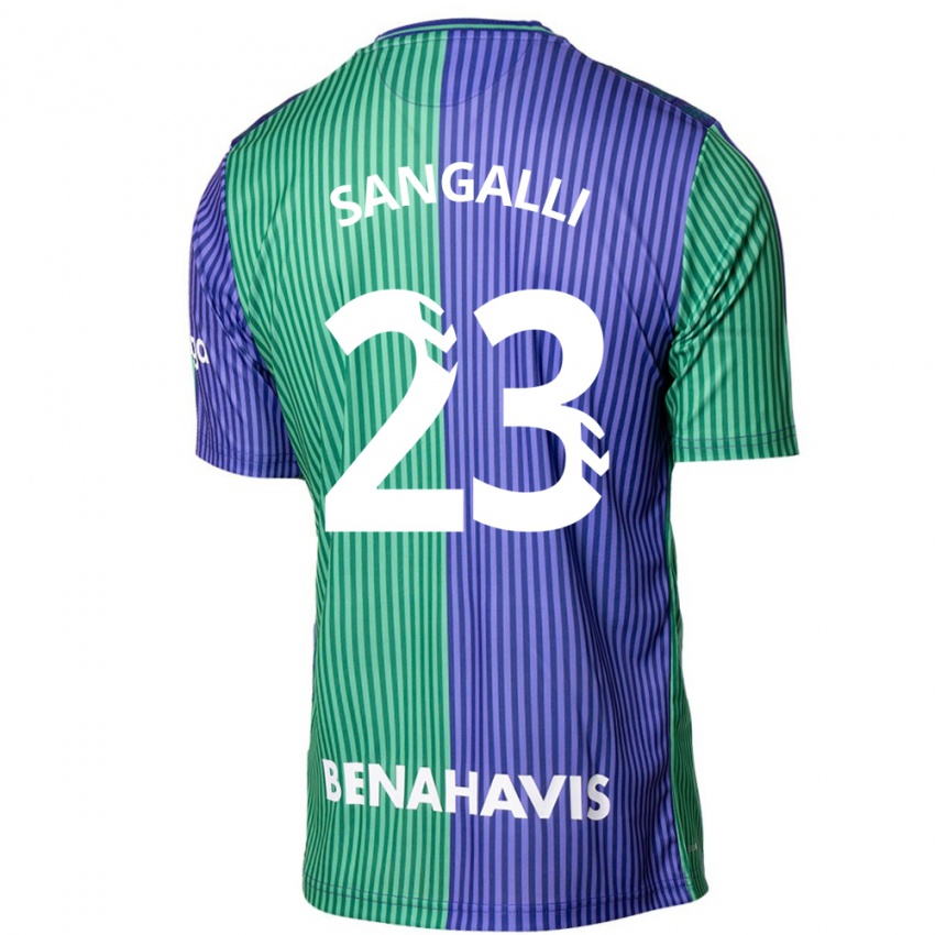 Hombre Camiseta Luca Sangalli #23 Verde Azul 2ª Equipación 2023/24 La Camisa Argentina