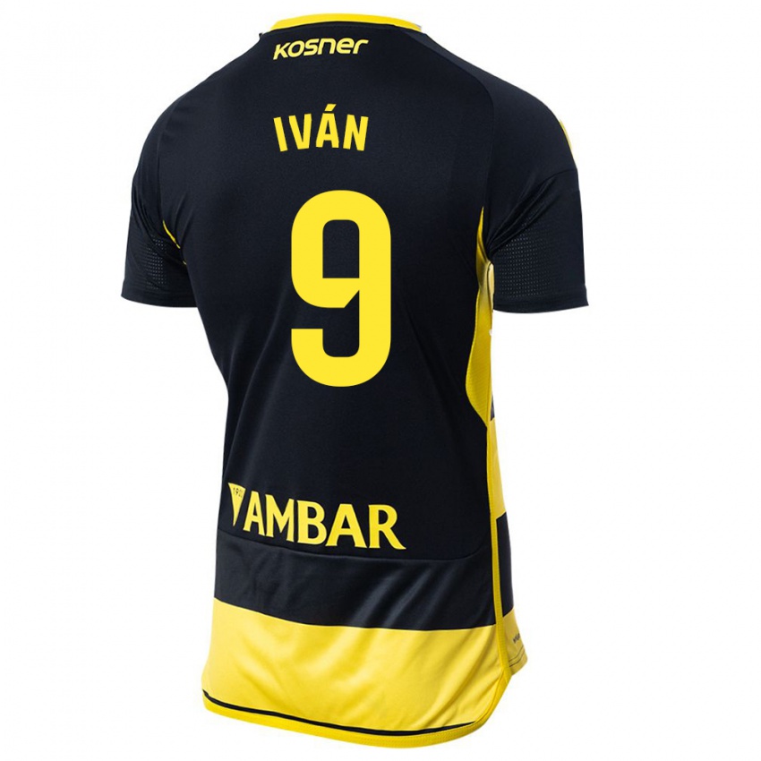 Hombre Camiseta Iván Azón #9 Negro Amarillo 2ª Equipación 2023/24 La Camisa Argentina