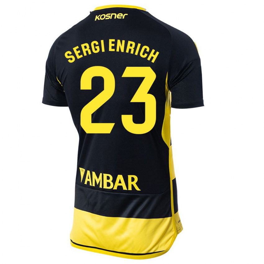 Hombre Camiseta Sergi Enrich #23 Negro Amarillo 2ª Equipación 2023/24 La Camisa Argentina