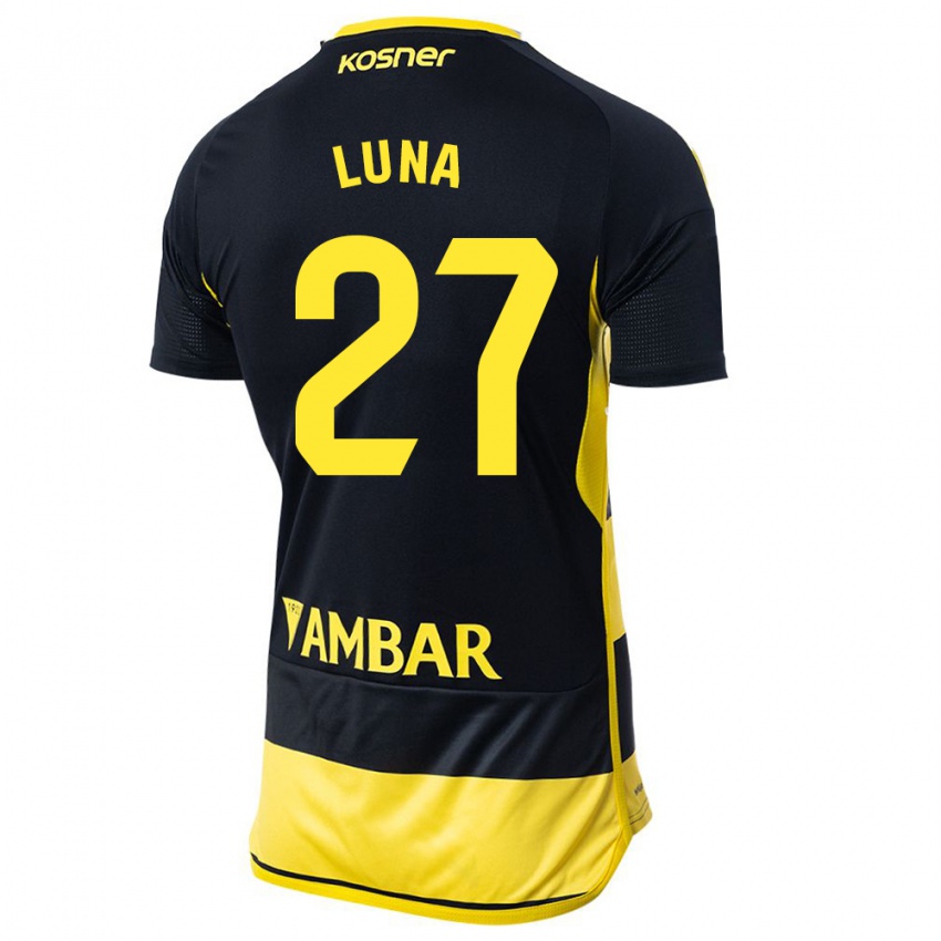 Hombre Camiseta Marcos Luna #27 Negro Amarillo 2ª Equipación 2023/24 La Camisa Argentina