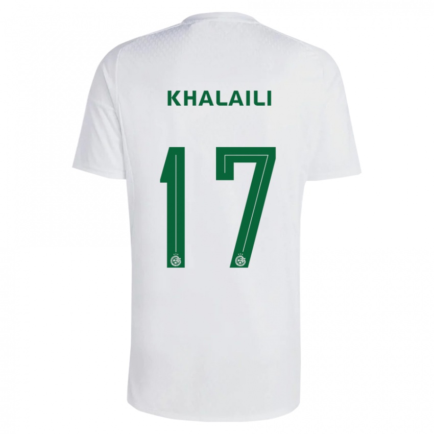 Hombre Camiseta Iyad Khalaili #17 Verde Azul 2ª Equipación 2023/24 La Camisa Argentina