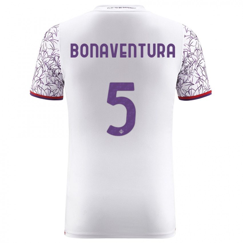 Hombre Camiseta Giacomo Bonaventura #5 Blanco 2ª Equipación 2023/24 La Camisa Argentina