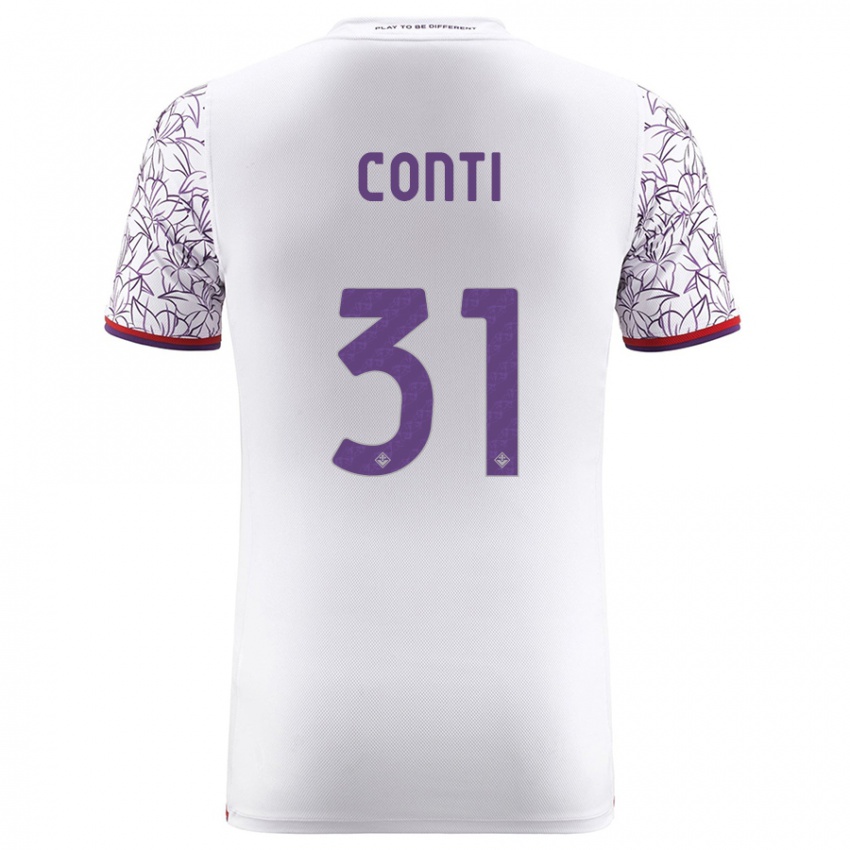 Hombre Camiseta Gabriele Conti #31 Blanco 2ª Equipación 2023/24 La Camisa Argentina