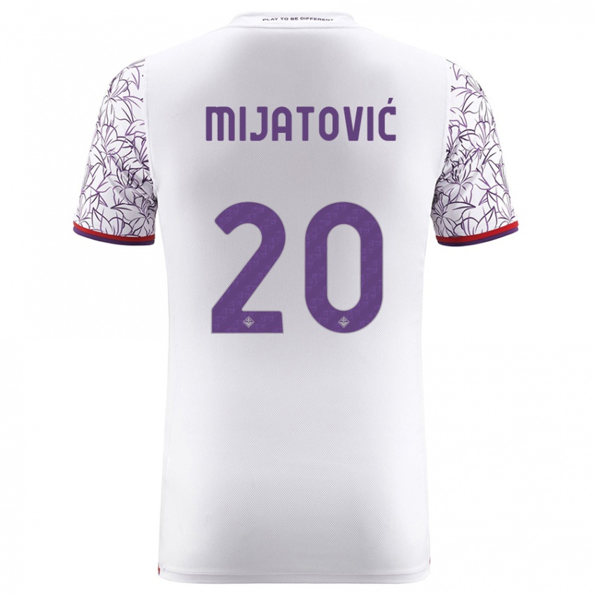 Hombre Camiseta Milica Mijatović #20 Blanco 2ª Equipación 2023/24 La Camisa Argentina