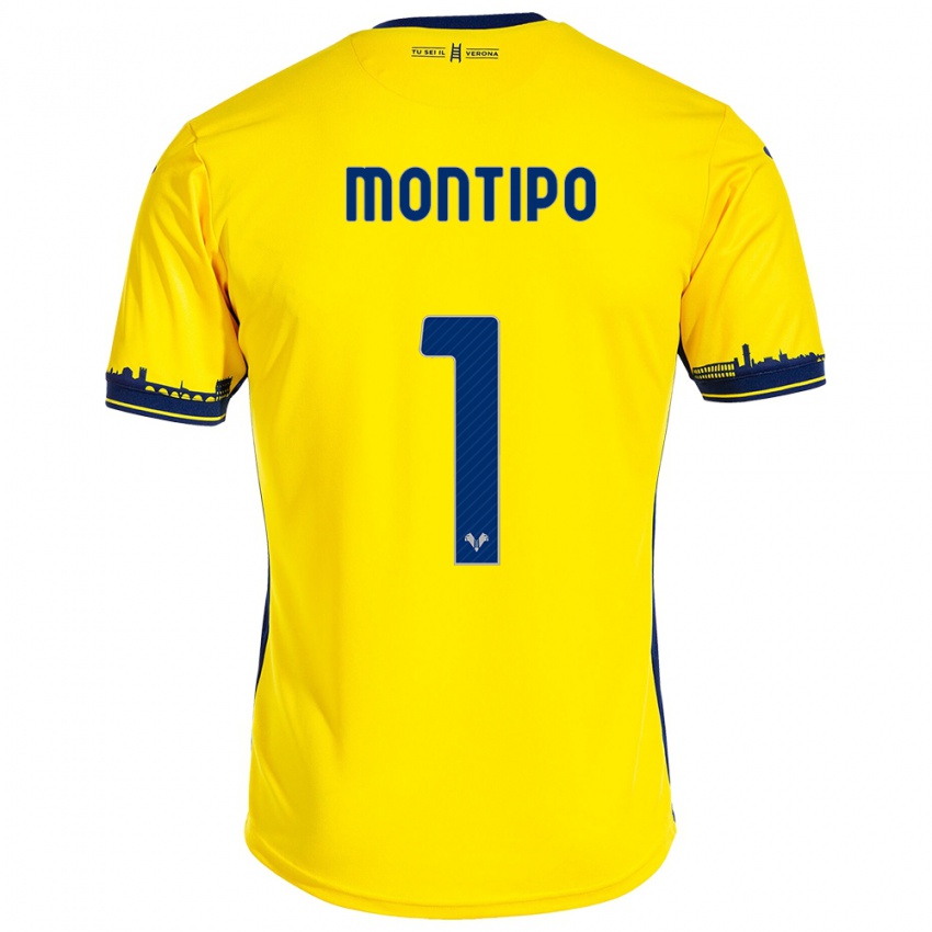 Hombre Camiseta Lorenzo Montipò #1 Amarillo 2ª Equipación 2023/24 La Camisa Argentina