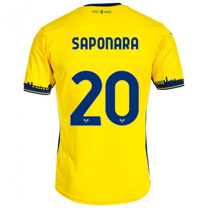 Hombre Camiseta Riccardo Saponara #20 Amarillo 2ª Equipación 2023/24 La Camisa Argentina