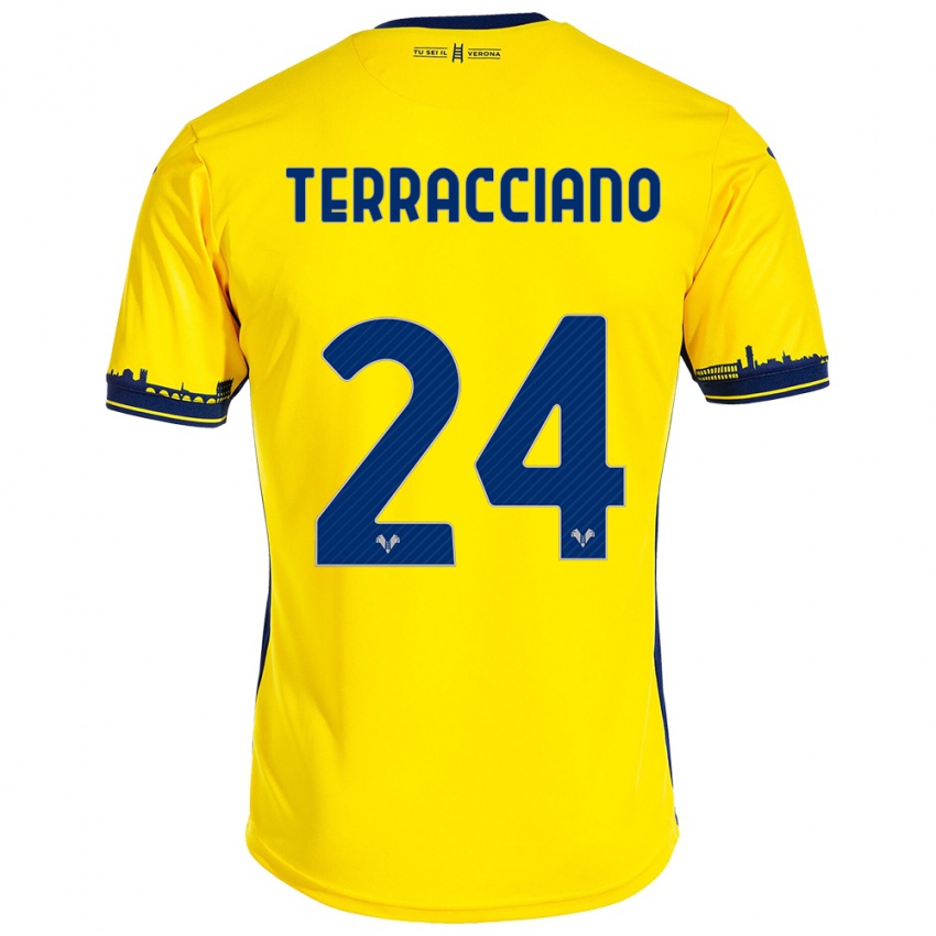 Hombre Camiseta Filippo Terracciano #24 Amarillo 2ª Equipación 2023/24 La Camisa Argentina