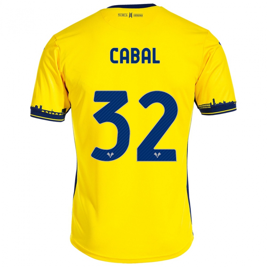 Hombre Camiseta Juan Cabal #32 Amarillo 2ª Equipación 2023/24 La Camisa Argentina