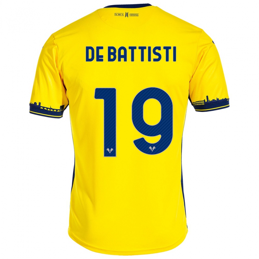 Hombre Camiseta Davide De Battisti #19 Amarillo 2ª Equipación 2023/24 La Camisa Argentina