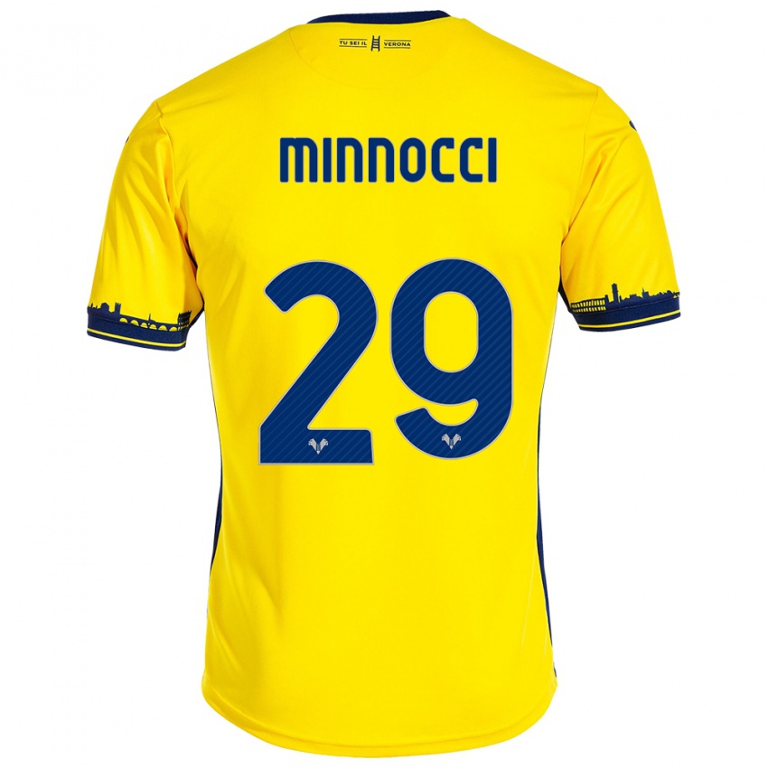 Hombre Camiseta Valerio Minnocci #29 Amarillo 2ª Equipación 2023/24 La Camisa Argentina
