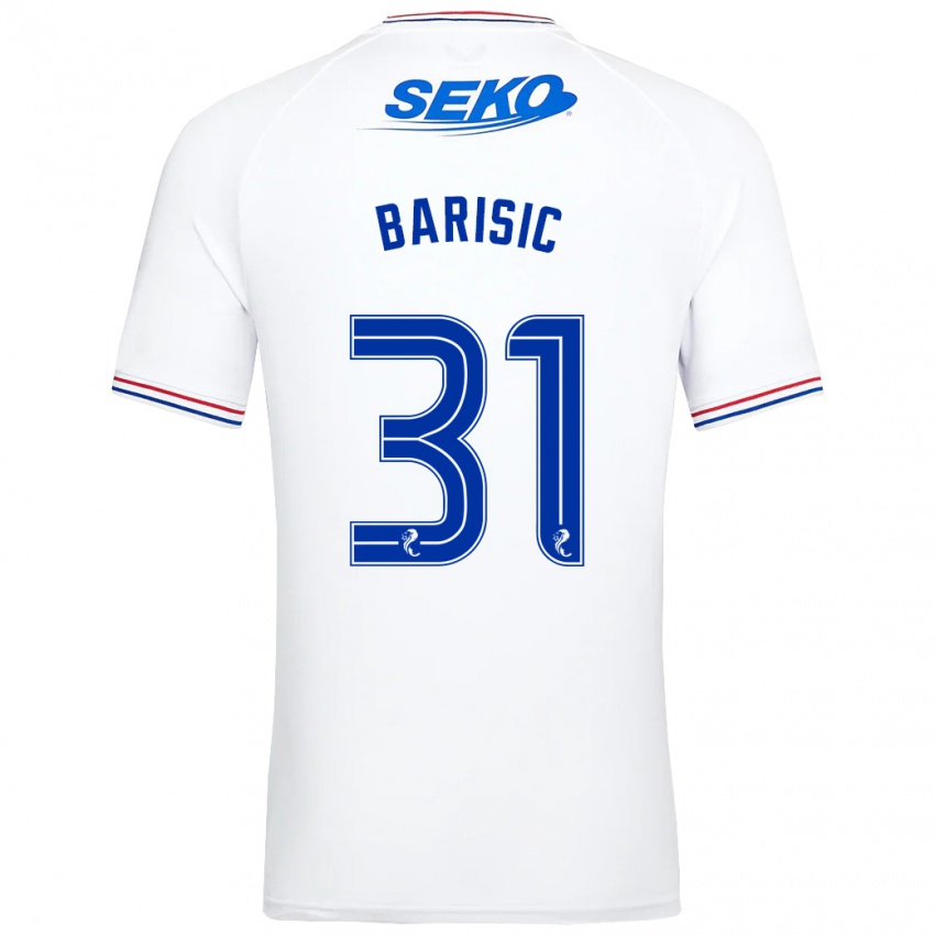 Hombre Camiseta Borna Barisic #31 Blanco 2ª Equipación 2023/24 La Camisa Argentina