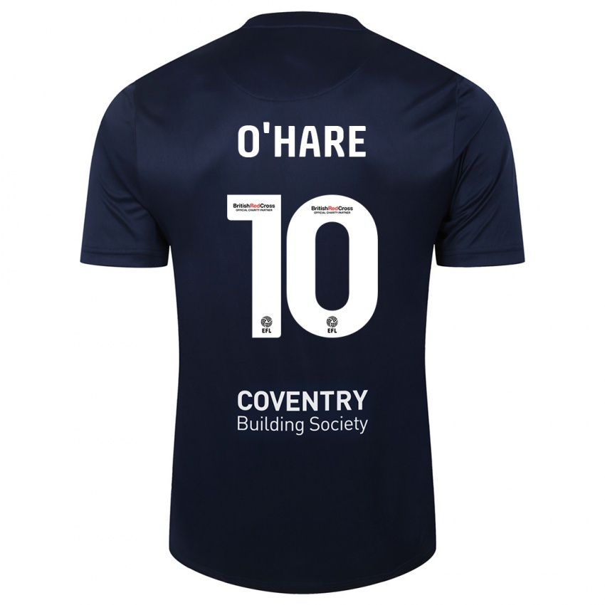 Hombre Camiseta Callum O'hare #10 Rojo Azul Marino 2ª Equipación 2023/24 La Camisa Argentina