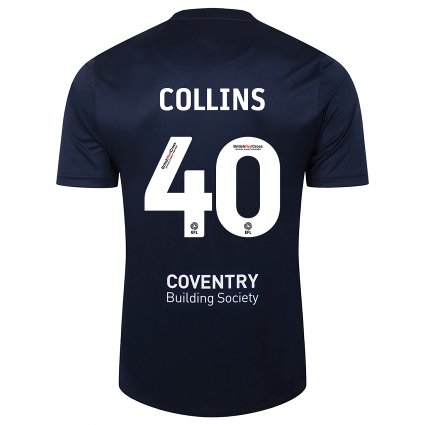 Hombre Camiseta Brad Collins #40 Rojo Azul Marino 2ª Equipación 2023/24 La Camisa Argentina