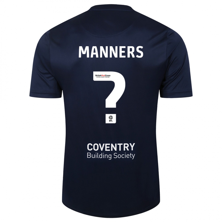 Hombre Camiseta Charlie Manners #0 Rojo Azul Marino 2ª Equipación 2023/24 La Camisa Argentina