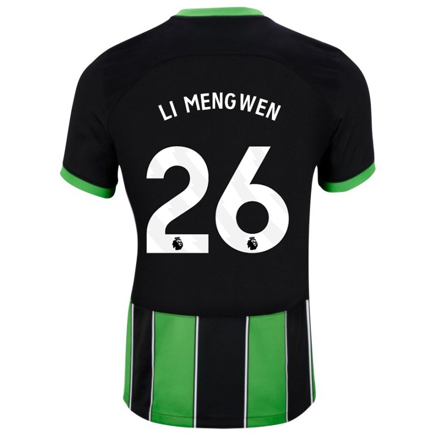 Hombre Camiseta Li Mengwen #26 Verde Negro 2ª Equipación 2023/24 La Camisa Argentina