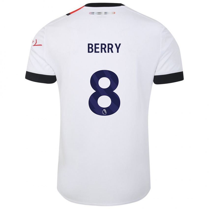 Hombre Camiseta Luke Berry #8 Blanco 2ª Equipación 2023/24 La Camisa Argentina