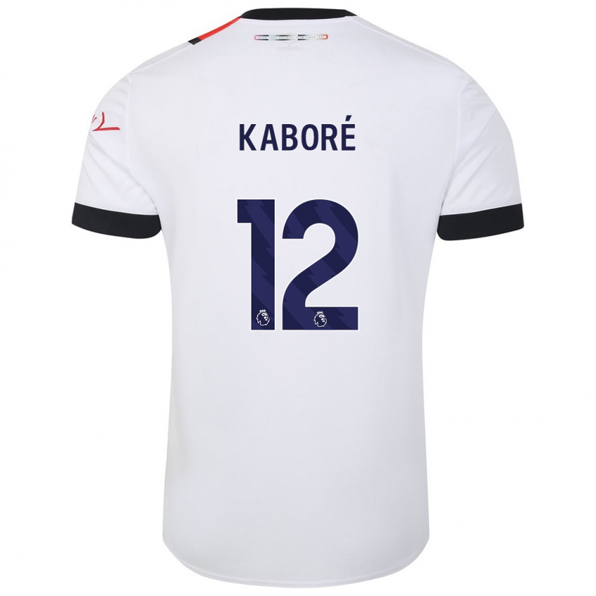 Hombre Camiseta Issa Kabore #12 Blanco 2ª Equipación 2023/24 La Camisa Argentina