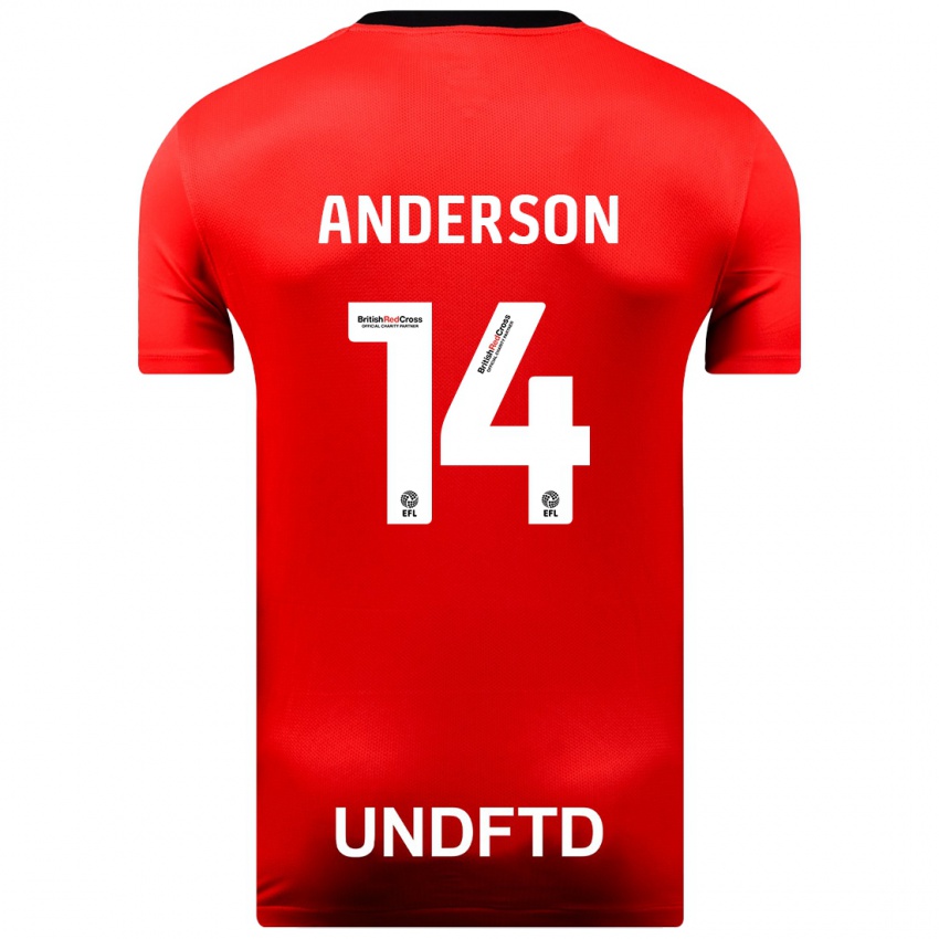 Hombre Camiseta Keshi Anderson #14 Rojo 2ª Equipación 2023/24 La Camisa Argentina