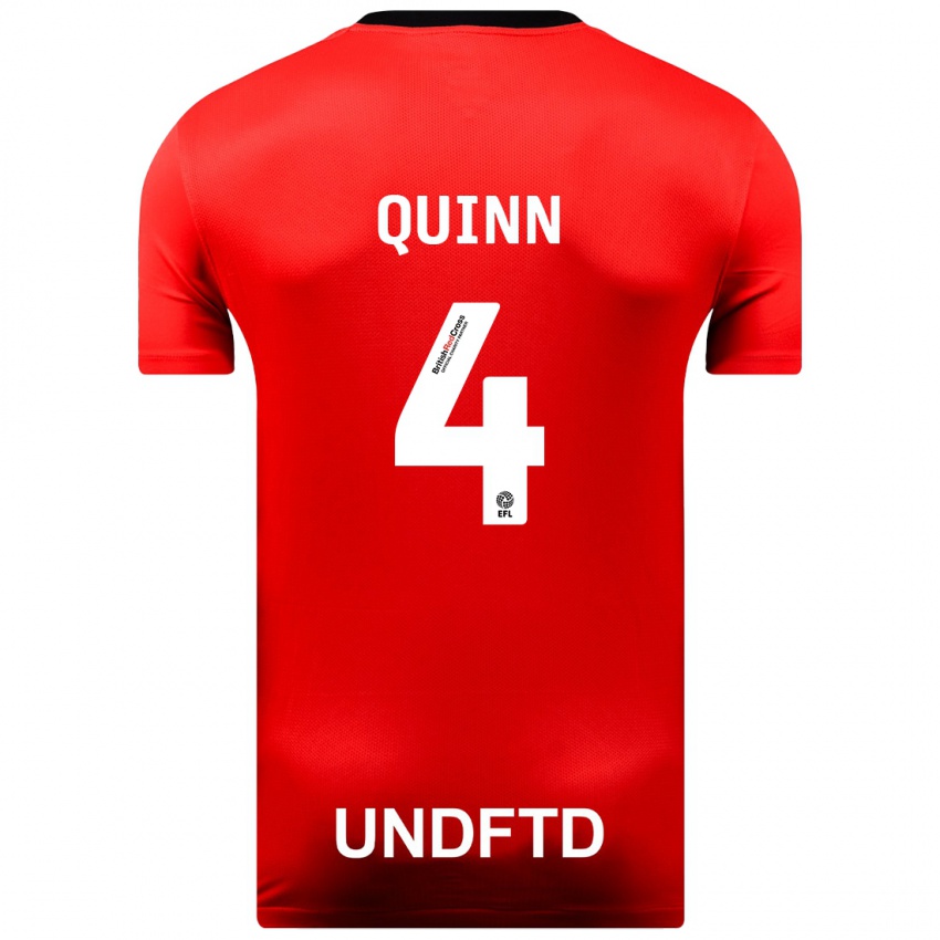 Hombre Camiseta Louise Catherine Quinn #4 Rojo 2ª Equipación 2023/24 La Camisa Argentina