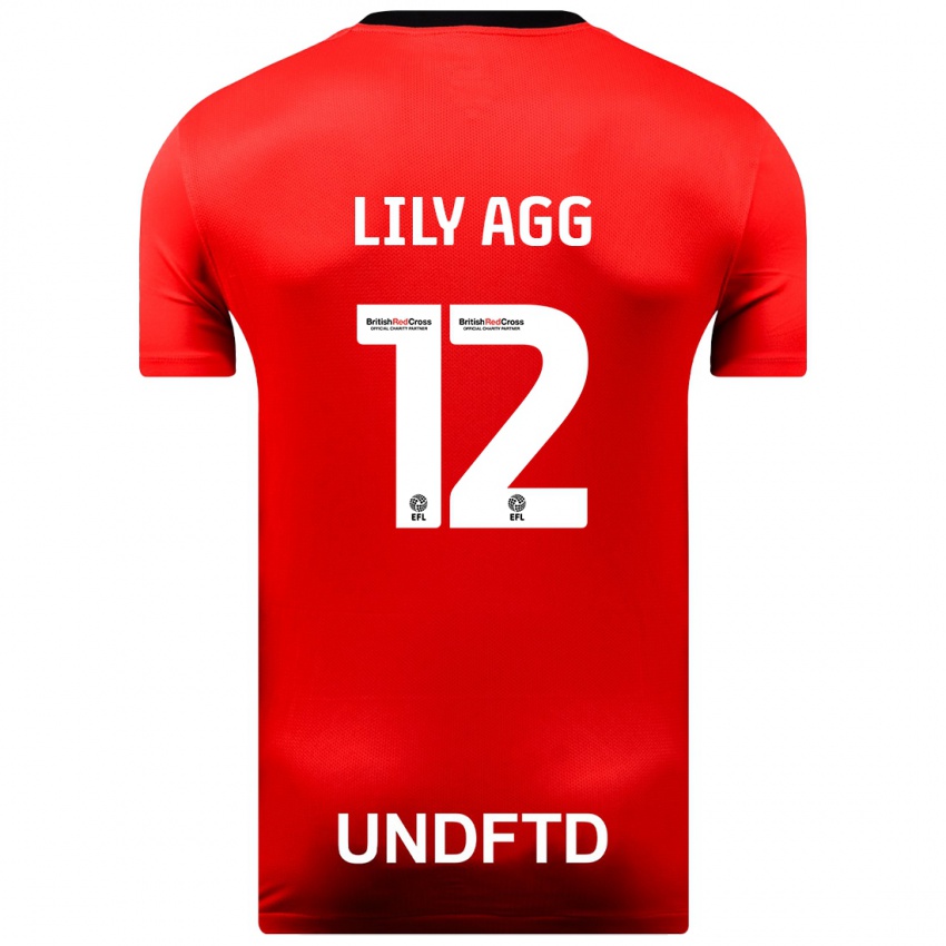 Hombre Camiseta Lily Agg #12 Rojo 2ª Equipación 2023/24 La Camisa Argentina
