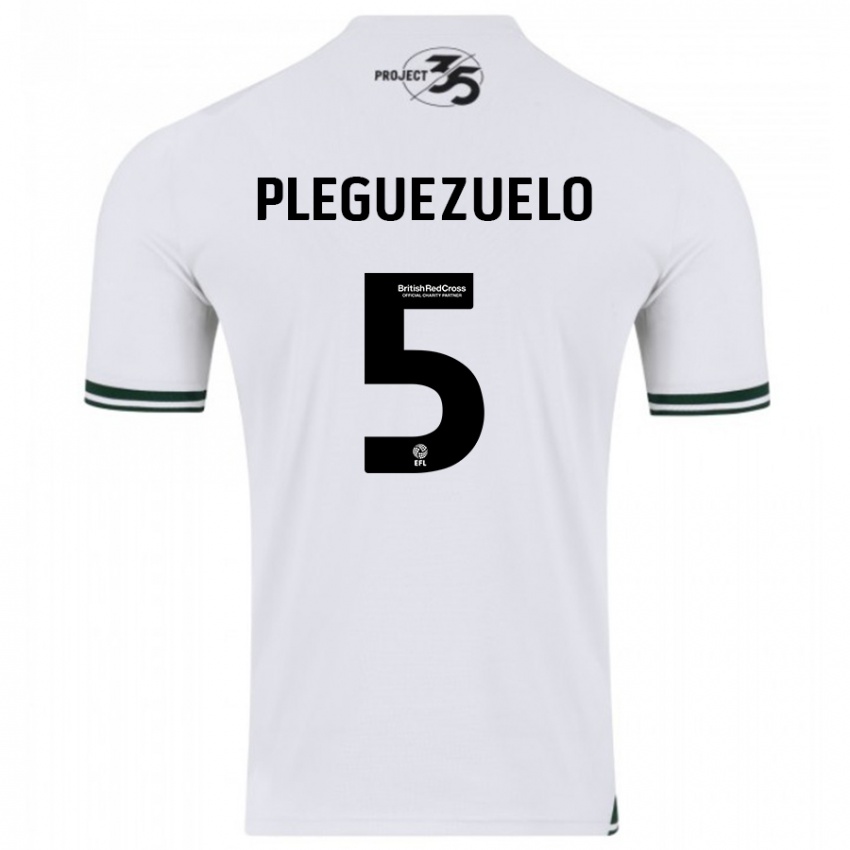 Hombre Camiseta Julio Pleguezuelo #5 Blanco 2ª Equipación 2023/24 La Camisa Argentina